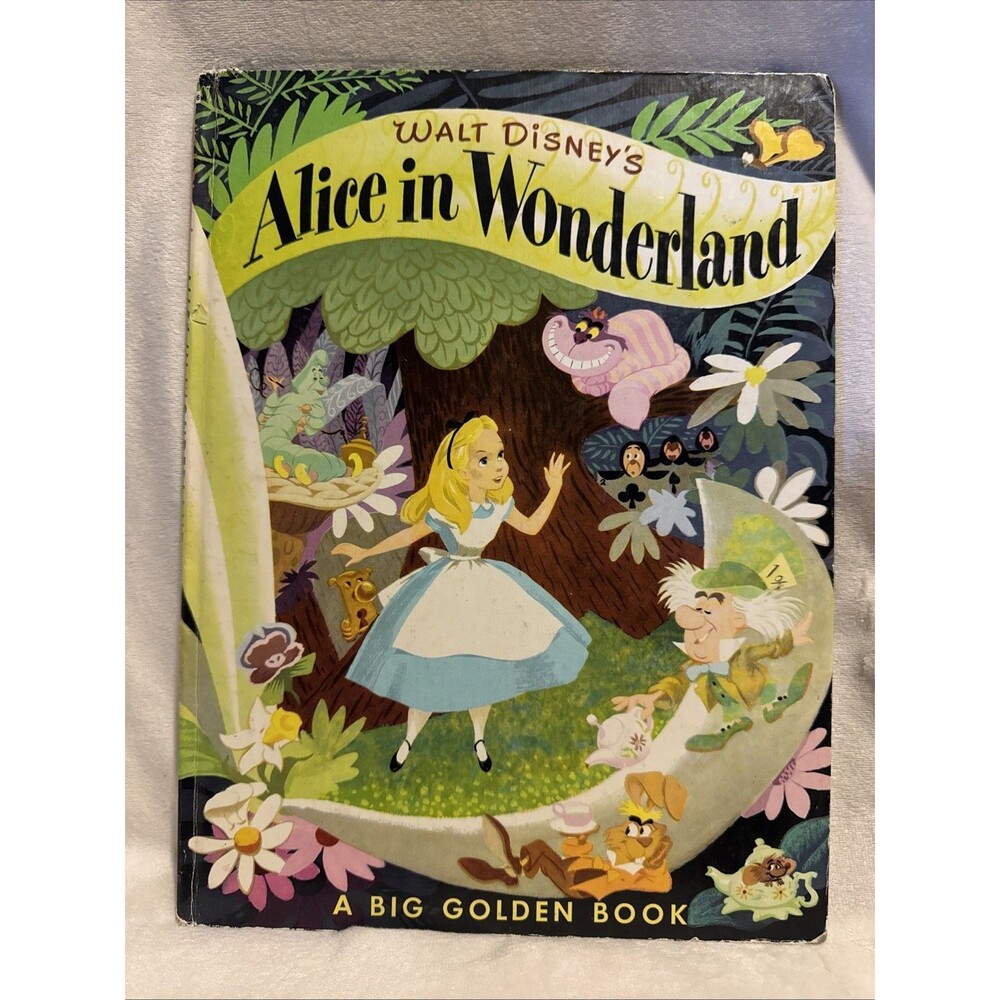 Vintage 1972 Walt Disney's Alice in Wonderland A Big Golden Book Western Publish